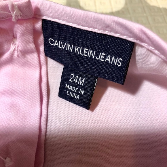 Calvin Klein girls lavender embroidered romper - Picture 6 of 6